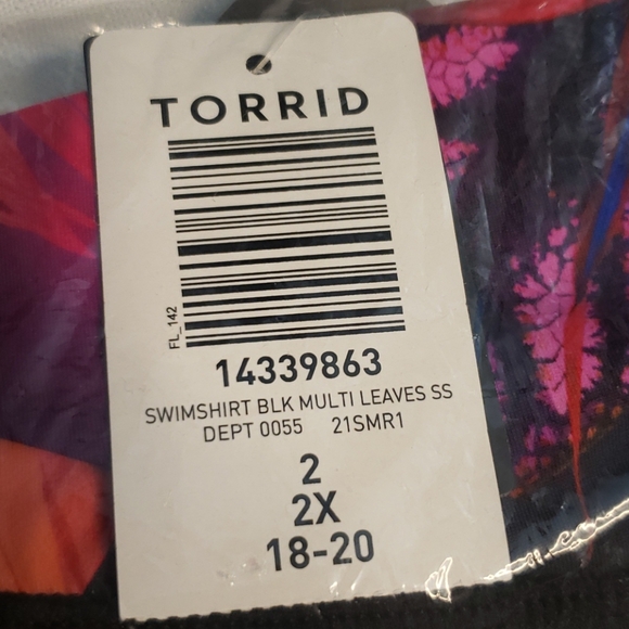 Torrid Swim Rash Guard Shirt Colorful Floral - Picture 11 of 12